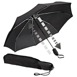 Taschenregenschirm EUROSCHIRM "Automatik 32S7, schwarz", schwarz, Bezug: 100% Polyester, uni, Regenschirme
