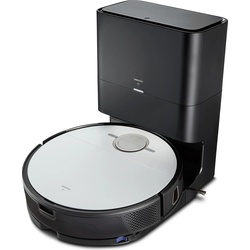 Medion Saug- und Wischroboter MD 20004 mit Clean Base, Staubsauger Roboter, Grau, Schwarz