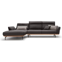 hülsta sofa Ecksofa hs.460, Sockel in Eiche, Winkelfüße in Umbragrau, Breite 318 cm braun|grau