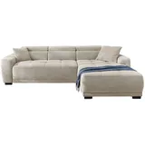 JOB Ecksofa DOMINO, 300 x 200 cm - Webstoff - elektr. Sitztiefenverstellung