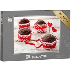puzzleYOU Puzzle Schokoladenmuffins zum Valentinstag, 100 Puzzleteile, puzzleYOU-Kollektionen Festtage