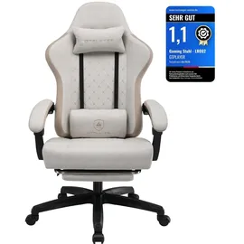 GTPLAYER Gaming Stuhl Stoff Beige-Braun