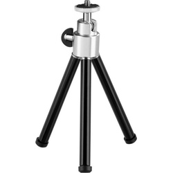 Hama Mini Stativ für Foto- und Videokameras, Mikrofone und Minilautsprecher Ministativ (mit 3-D-Kugelkopf, ausziehbares Beinsegment, Höhe von 14 bis 21 cm) schwarz