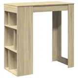 vidaXL Bartisch mit Regal 102 x 50 x 103,5 cm Braun