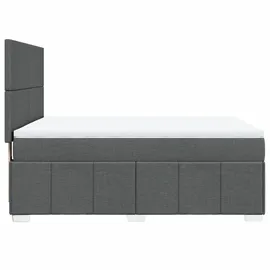 vidaXL Boxspringbett mit Matratze Dunkelgrau 140x200 cm Stoff