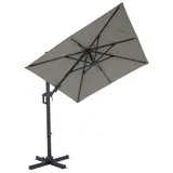 Gardissimo DAVID Alu Ampelschirm 210x210cm Pendelschirm UV50+ hellgrau