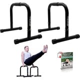 PULLUP & DIP Fitness Parallettes, aus Stahl, extra breiter Griff & rutschfest