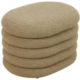 Svita Blossom Hocker mit Stauraum Sitzhocker Ottomane Boucle-Polster Hellbraun