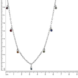 VIVANCE Collierkettchen 925-Sterling Silber rhodiniert Weiß
