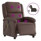 vidaXL Massagesessel Elektrisch Kunstleder 144,5 x 82 x 0 cm Braun mit Fernbedienung