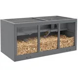 Zwerghamsterkäfig, Nagerkäfig, Kleintierbox, Abschließbar, Holz, Pflegeleicht, Grau