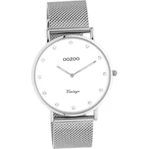 Oozoo Edelstahl Uni Uhr C20235 Analog Quarzuhr Armband silber Vintage Series D2UOC20235 - Silber