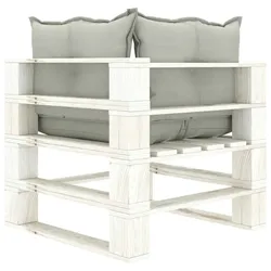 vidaXL Garten-Palettensofa 2-Sitzer mit Taupe-Kissen Holz