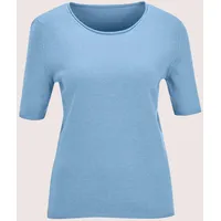 Madeleine Twinset Basic Strickjacke mit Halbarmpullover Blau 40/42