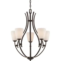 Kronleuchter Chantilly mit 5 Lichtern, Palladio-Bronze