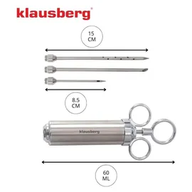 Klausberg Bratenspritze Stahlspritze Fleisch Marinieren Pökeln Spritze 60ml KLAUSBERG KB-7842