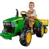 John Deere Ground Force Kinder Elektro Traktor von Peg Perego 12 Volt mit Anhänger