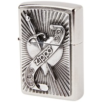 Zippo 2003969 207 Heart with Sword Emblem, Silber, One Size