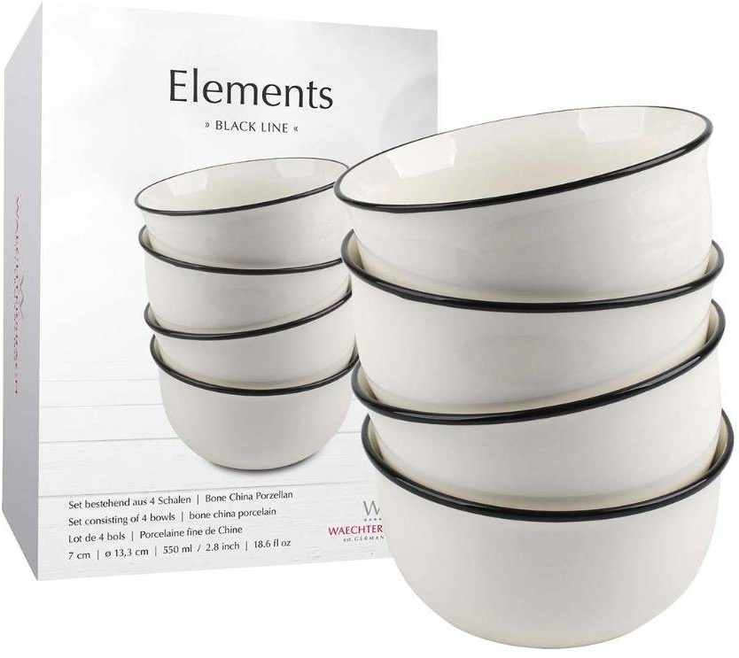 Preisvergleich Produktbild Waechtersbach Müslischale Waechtersbach Müslischalen 'Elements', 4 Stk., Bone China