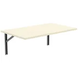 AKKE Klapptisch Wandklapptisch Esstisch - Klappbar Faltbar Platzsparend - Rechteckig - 70cm x 60cm - Vanille