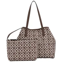 GUESS Schultertasche Vikky II Tote Bag Brown Multi Logo
