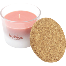 Bolsius Duftkerze im Glas mit Korkdeckel True Joy rosa Floral Blessings Duftkerzen - Duft - mit natürlichen Extrakten - Brenndauer: bis zu 21 Stunden - Ohne Palmöl - Natürliches Wachs