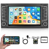 1+32G Android Autoradio 2 Din für VW Touareg 2004-2011 Transporter T5 Multivan 2004-2009 mit GPS Navi WiFi Canbus 7 Zoll Autoradio mit Bluetooth FM/RDS/DAB+/OBD2/DVR Lenkradsteuerung Rückfahrkamera