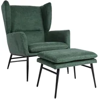 Mendler Lounge-Sessel mit Ottomane HWC-L62, Sessel Polstersessel Cocktailsessel Hocker,