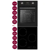 PKM Herd Set Backofen nur 45 cm breit Induktionskochfeld Umluft Timer