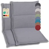 GO-DE Textil - Bequeme und attraktive Polsterauflagen für Hochlehner-, Mittellehner- und Niederlehner-Gartenstühle (2er-Set, Uni-Grau, Niederlehner)