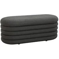 Svita Blossom XL Hocker mit Stauraum Sitzhocker Ottomane Boucle-Bezug Dunkelgrau