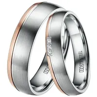 DOOSTI Trauring Schmuck Geschenk Edelstahl Trauring Ehering Partnerring LIEBE, Made in Germany, wahlweise mit oder ohne Zirkonia goldfarben|silberfarben 58