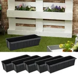Cepewa Pflanzkasten gewellt 37 x 9,5 x 13,5 cm Schwarz