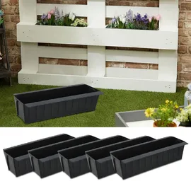 Cepewa Pflanzkasten gewellt 37 x 9,5 x 13,5 cm Schwarz