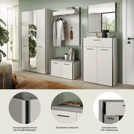 xonox.home Emil Garderobenkombination 287x190x40 cm Beige/Braun