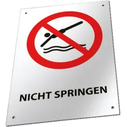 Warnschild "Nicht Springen" nach europäischer Norm DIN EN 16713