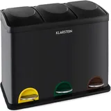 Klarstein Ökosystem Mülleimer Treteimer Mülltrenner 45L (3x15 L) schwarz