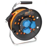 KALLE DAS KABEL Kabeltrommel H07BQ-F, 25m, für außen Ip44 3x Schutzkontaktsteckdose