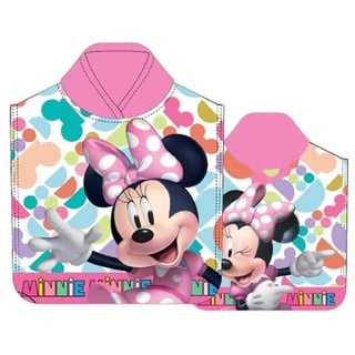 Disney Minnie Mouse Badeponcho Kinder Poncho mit Kapuze 50 x 100cm