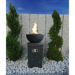 Gardenforma Gasfeuerstelle Kupe, Beton-Optik dunkelgrau, aus Faserbeton Betongrau