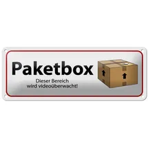 femer gmbh Metallschild Spruch 27x10 cm Paketbox Video, (1 St), gewölbte Oberfläche, abgerundete Ecken, umgeschlagene Kanten
