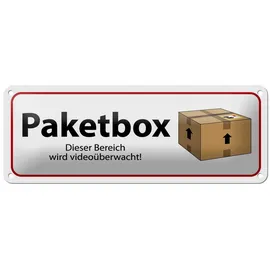 femer gmbh Metallschild Spruch 27x10 cm Paketbox Video, (1 St), gewölbte Oberfläche, abgerundete Ecken, umgeschlagene Kanten