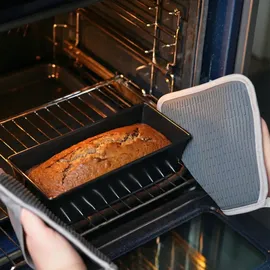 Westmark Topflappen – Praktische Topflappen für sicheres Arbeiten an Herd und Backofen, Küchenhandschuhe mit Hitzeschutz bis 250°C – Grau/Anthrazit