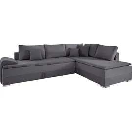 INOSIGN Ecksofa »Night & Day L-Form, B: 324 cm« mit Bettfunktion, Bettkasten & 3 Zierkissen, Boxspringbett 180x200 cm, schwarz