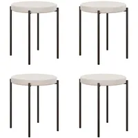 Homcom Esszimmerhocker Esszimmerstühle Küchenstuhl Metall Weiß, Kunststoff, 41.5x46x41.5 cm,
