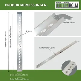 Baumarktplus TRUTZHOLM 1 x Auffahrschiene 194cm Traglast 200kg Alu grau