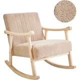Beliani Schaukelsessel LEKNES Bouclé 0 x 0 x 0 cm Beige gepolstert
