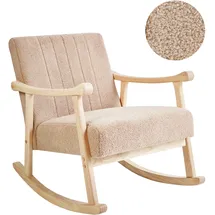 Beliani Schaukelsessel LEKNES Bouclé 0 x 0 x 0 cm Beige gepolstert