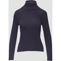 S.Oliver - Elastisches Langarmshirt mit Rollkragen, Damen, blau, 42