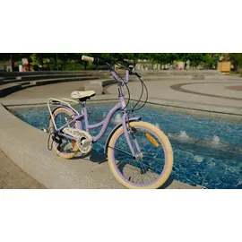 SUN BABY Mädchen fahrrad 20 Zoll mit SHIMANO 6-Gang Flower Bike lavendel - Violett